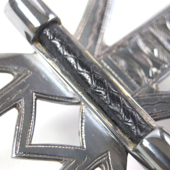 Hermes Touareg Hand Engraved Design Chrome Color Leather Use Belt Buckle SV 925 main image 6